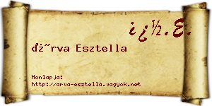 Árva Esztella névjegykártya